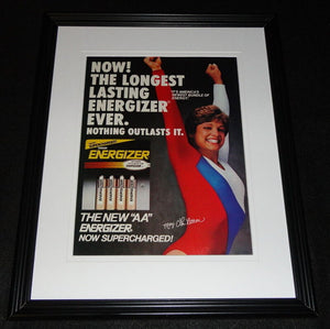 Mary Lou Retton Facsimile Signed Framed 11x14 1985 Energizer Advertising Display