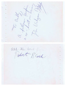 Donald Don Glut / Robert Block Signed Vintage Album Page Empire Strikes Back