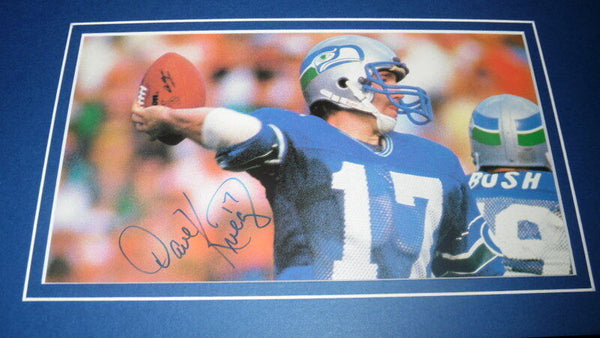 Dave Krieg Signed Framed 12x18 Photo Display JSA Seahawks