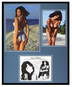 Stacey Williams Signed Framed 16x20 Photo & Vintage Elite Model Card Display