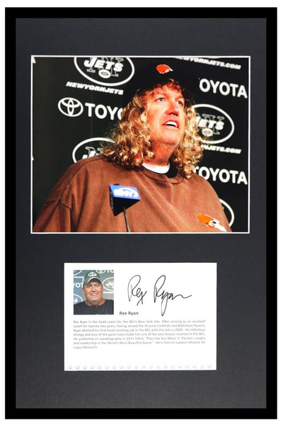 Rex Ryan Signed Framed 12x18 Photo Display Jets ESPN