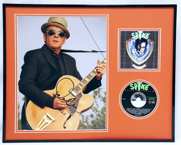 Elvis Costello Signed Framed 16x20 Spike CD & Photo Display 