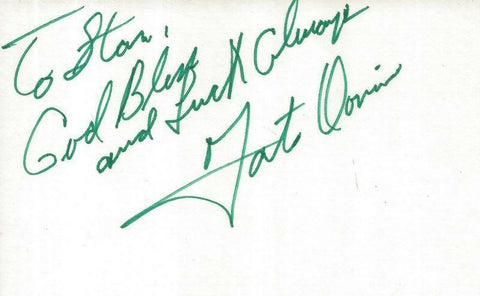 Fats Domino Signed 3x5 Vintage Index Card