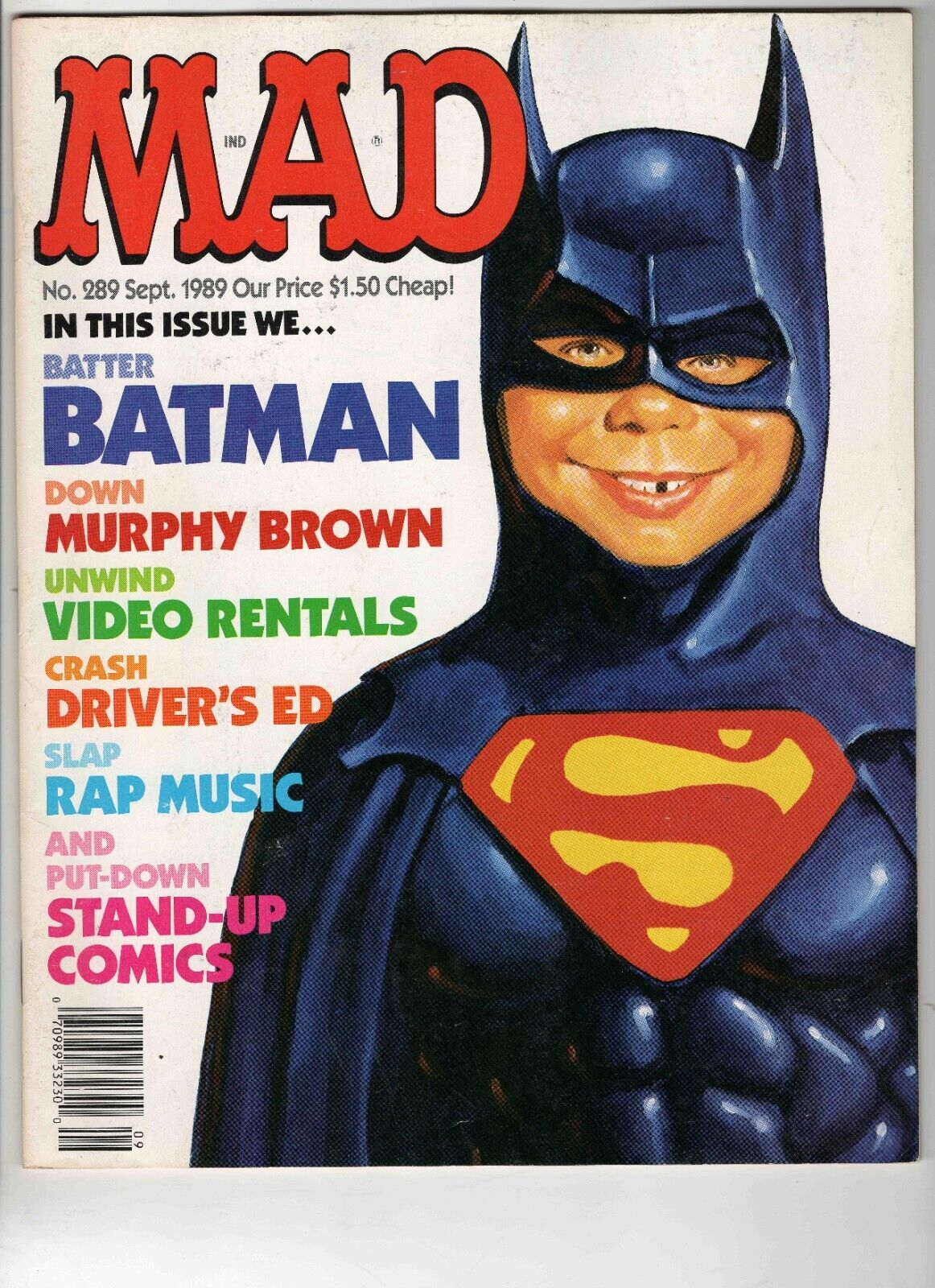 VINTAGE Sep 1989 Mad Magazine #289 Batman Murphy Brown