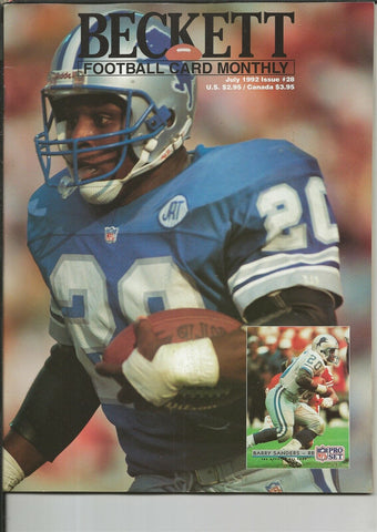 ORIGINAL Vintage Jul 1992 Beckett Football Card Magazine Barry Deion Sanders