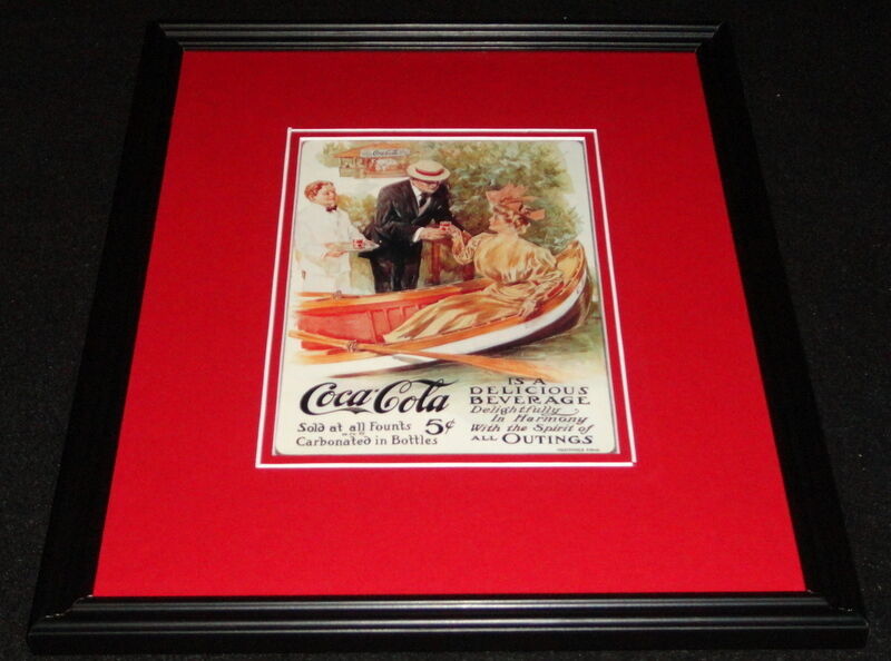 Vintage Coca Cola Delicious Beverage Framed 11x14 Poster Display Official Repro