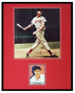 Ted Williams 16x20 Framed 1941 Play Ball Reprint Card & Photo Display Red Sox