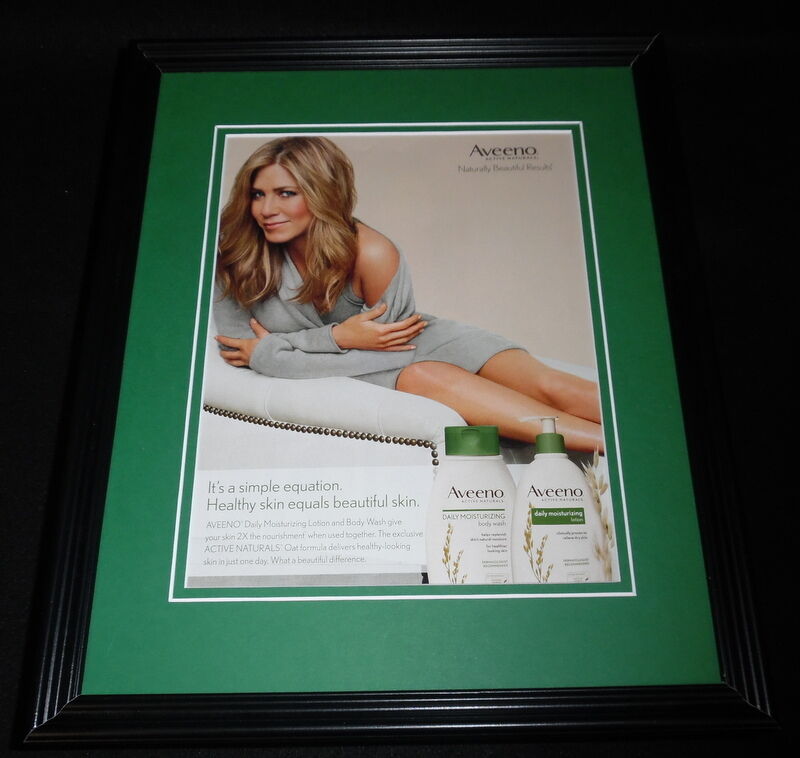 Jennifer Aniston 2015 Aveeno Lotion Framed 11x14 ORIGINAL Advertisement C