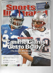 Feb 4 2008 Sports Illustrated Magazine Tom Brady Michael Strahan Super Bowl