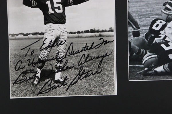 Bart Starr VINTAGE Signed Framed 16x20 Photo Display Packers Long Inscription!