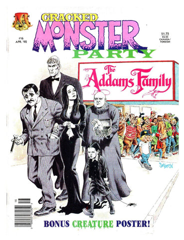 VINTAGE 1992 Cracked Monster Party Magazine #16 Major Magazines Addams Family