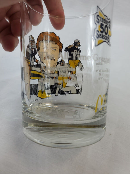 VINTAGE 1982 McDonald's Steelers 50 Years Glass Lynn Swann Mike Webster