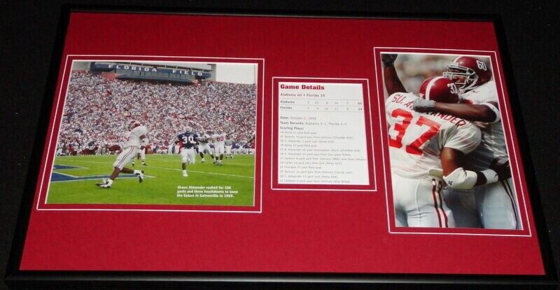 1999 Alabama vs Florida Shaun Alexander Framed 12x18 Photo Display