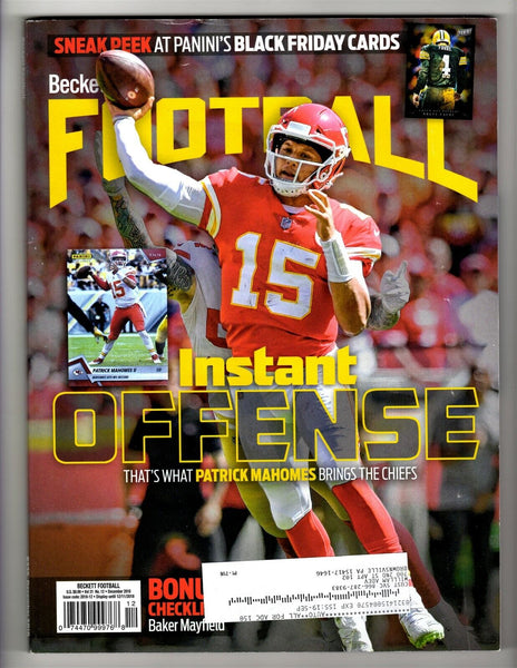 VINTAGE Dec 2018 Beckett Football Card Magazine Patrick Mahomes Chiefs