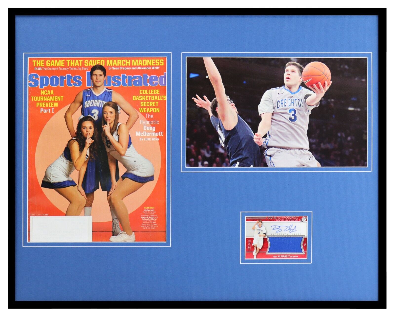 Doug McDermott Signed Framed 16x20 SPX Rookie Card + Photo Set UDA Creighton