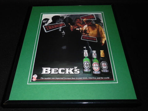 1994 Beck's Beer Framed 11x14 ORIGINAL Vintage Advertisement