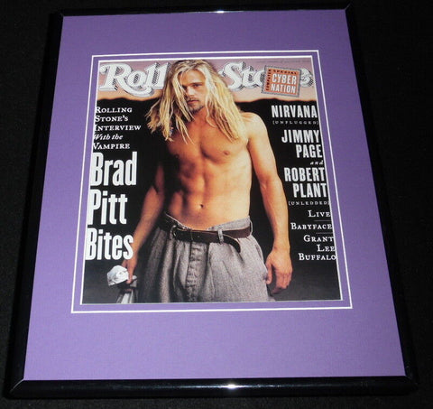 Brad Pitt 1994 Rolling Stone 11x14 Framed Cover Repro Display 