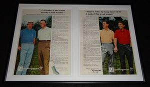 Bing Crosby Bob Hope Billy Casper 1966 Framed ORIGINAL Advertising Display 