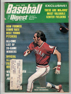 June 1976 Baseball Digest Magazine Rick Manning Indians