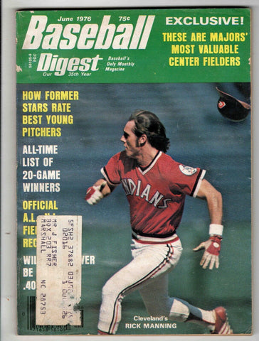 June 1976 Baseball Digest Magazine Rick Manning Indians