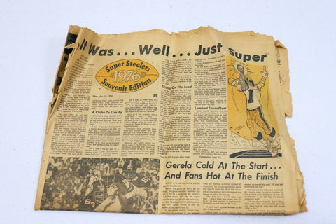 Vintage Jan 19 1976 Pittsburgh Press Newspaper Steelers Super Bowl Special