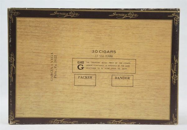 VINTAGE Garcia y Vega Washingtons Empty Cigar Box 