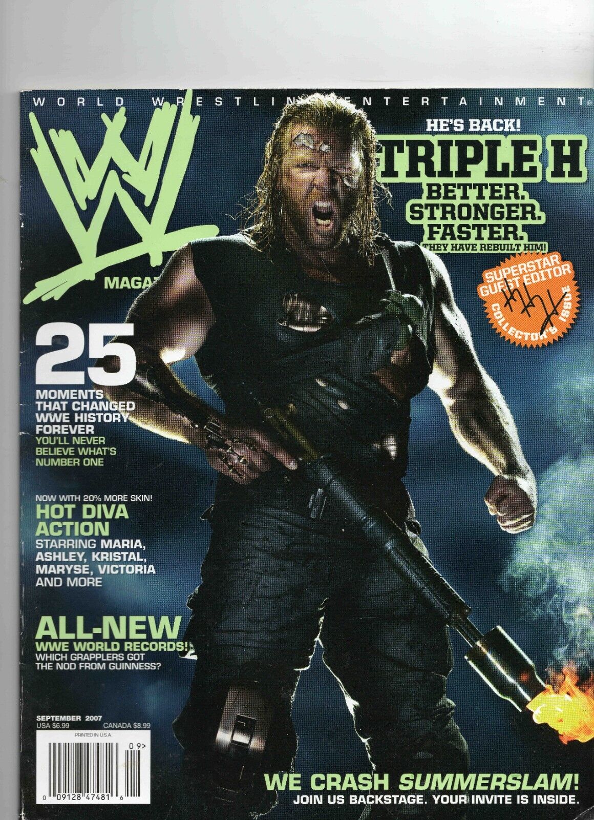 VINTAGE Sep 2007 WWE Magazine Triple H