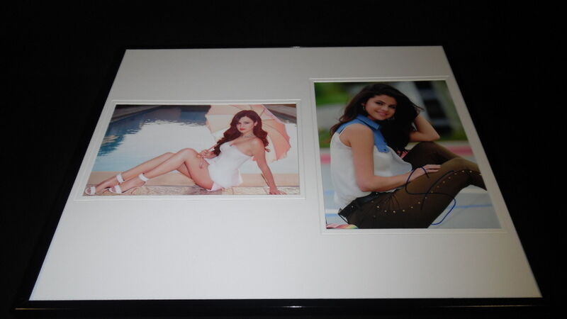 Selena Gomez Signed Framed 16x20 Heels Poolside Photo Display JSA