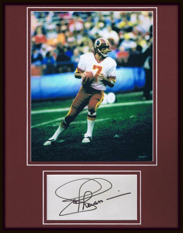 Joe Theismann Signed Framed 11x14 Photo Display Washington Notre Dame ESPN