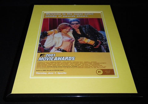 2001 MTV Movie Awards Framed 11x14 ORIGINAL Advertisement Kirsten Dunst J Fallon