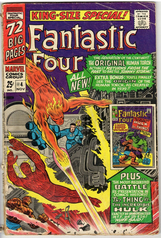 Fantastic Four Annual #4 ORIGINAL Vintage 1966 Marvel Comics Human Torch in SA