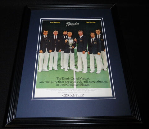 1979 Cricketeer Tennis Masters 11x14 Framed ORIGINAL Vintage Advertisement