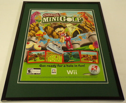 Carnival Mini Golf 2008 Wii Framed 11x14 ORIGINAL Advertisement 