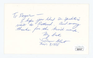 Donald Don Glut Signed 1975 Handwritten Note Card JSA Empire Strikes Back