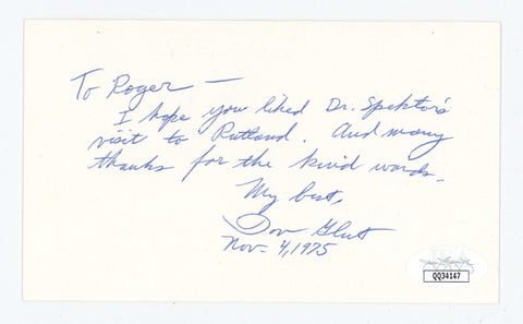 Donald Don Glut Signed 1975 Handwritten Note Card JSA Empire Strikes Back