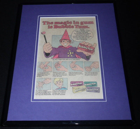 1981 Bubble Yum Bubble Gum Framed 11x14 ORIGINAL Vintage Advertisement