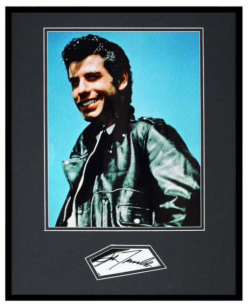 John Travolta Signed Framed 16x20 Photo Display Grease