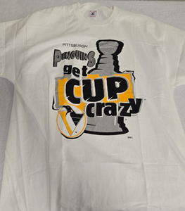 VINTAGE Deadstock 1990s Pttsburgh Penguins Cup Crazy Delta T-Shirt XL NWOT