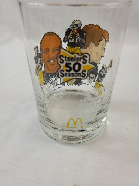 VINTAGE 1982 McDonald's Steelers 50 Years Glass Jack Lambert Franco Harris