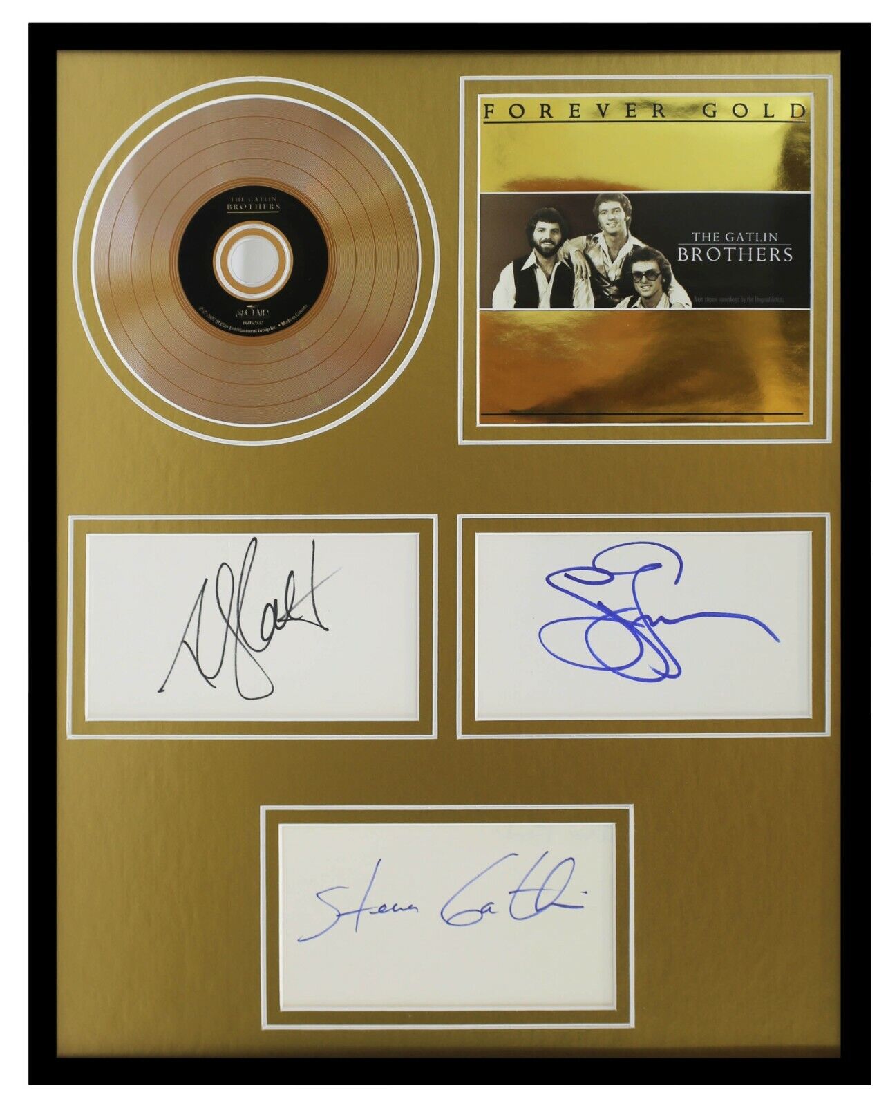 Gatlin Brothers Signed Framed 11x14 CD & Photo Display Larry Rudy Steve