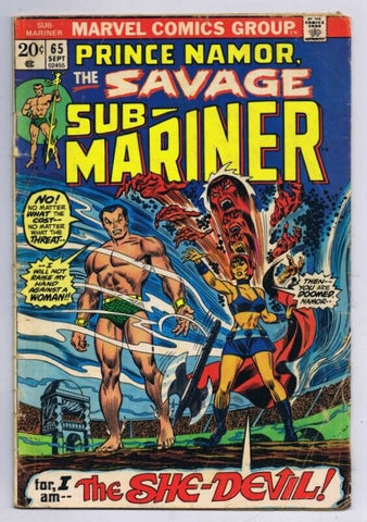 Sub Mariner #65 ORIGINAL Vintage 1972 Marvel Comics She Devil GGA