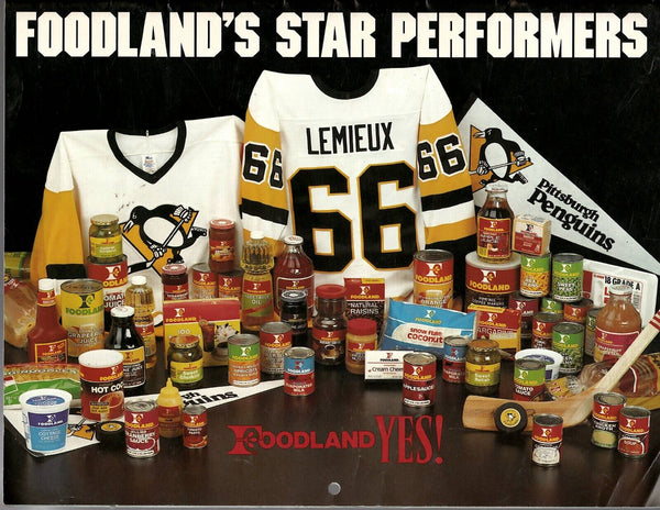 VINTAGE 1991 Pittsburgh Penguins / Foodland Calendar Unused Mario Lemieux Jagr