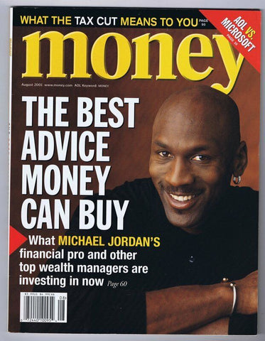 ORIGINAL Vintage August 2001 Money Magazine Michael Jordan Bulls No Label