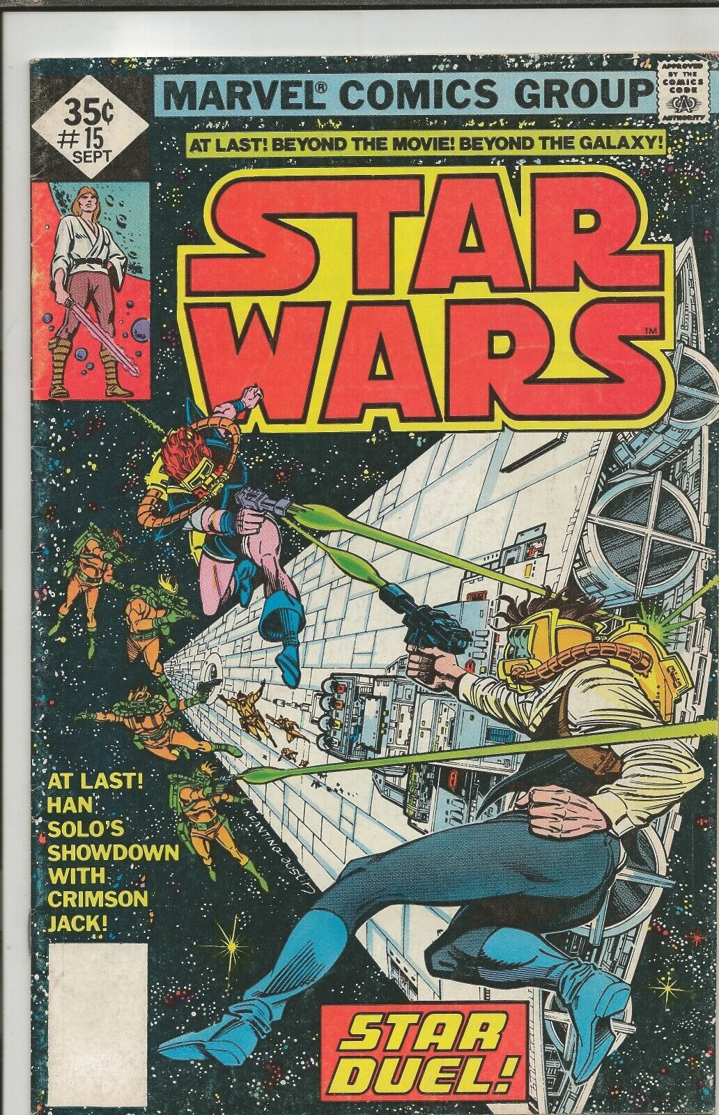 Star Wars #15 Vintage 1978 Marvel Comics Han Solo Crimson Jack Diamond Variant