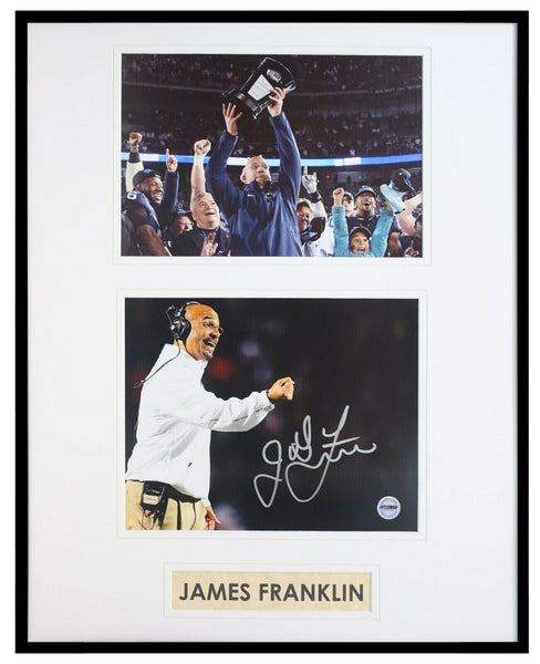 James Franklin Signed Framed 16x20 Photo Set Penn State