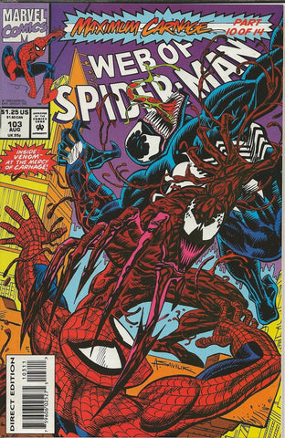 Web of Spider-Man #103 ORIGINAL Vintage 1993 Marvel Comics 