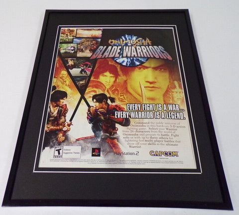 Onimusha Blade Warriors 2003 PS2 Framed 11x14 ORIGINAL Vintage Advertisement 