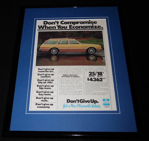 1978 Plymouth Volare Framed ORIGINAL 11x14 Vintage Advertisement