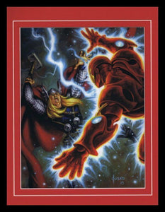 Iron Man vs Thor Framed 11x14 Marvel Masterpieces Poster Display 