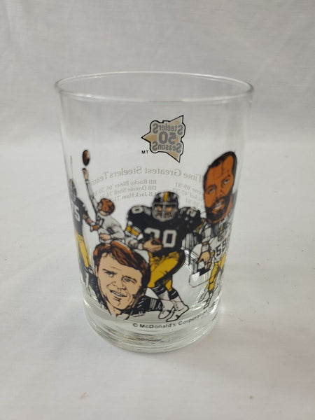 VINTAGE 1982 McDonald's Steelers 50 Years Glass Joe Greene Rocky Bleier